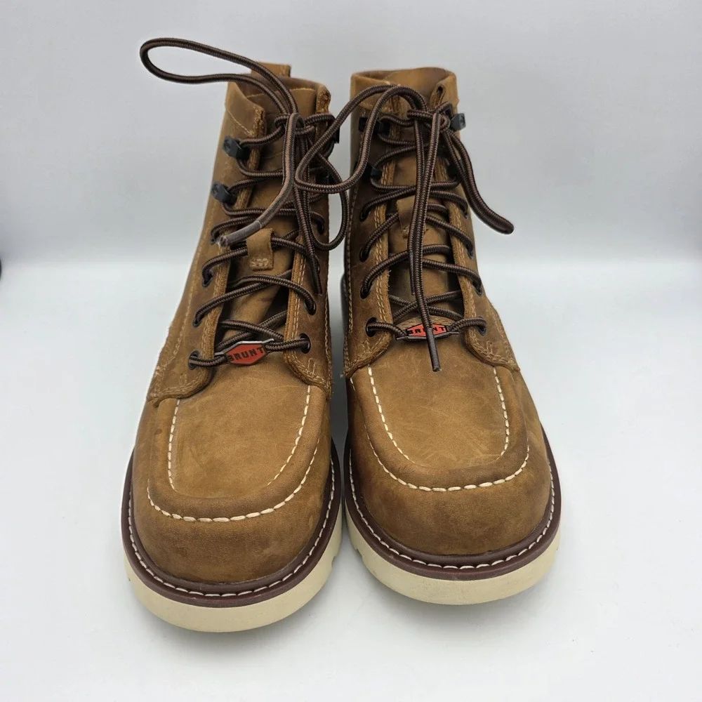 Brunt Marin Unlined Soft Toe Boots Leather  Brown Waterproof  Mens 6.5 Womens 8